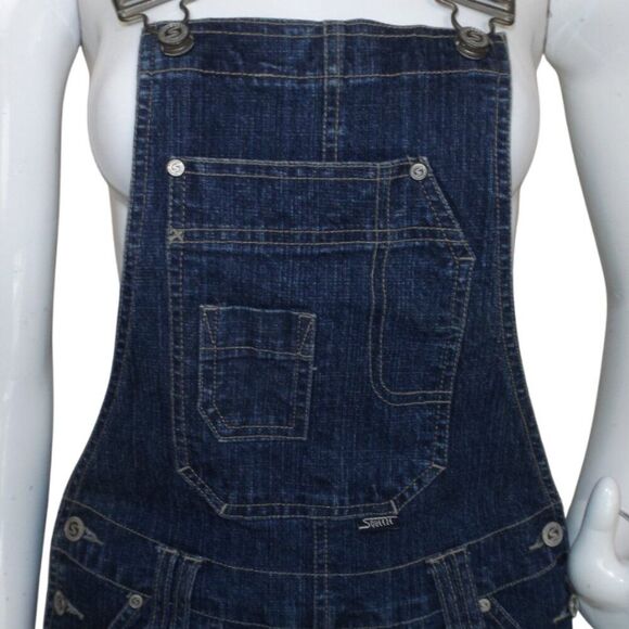Steve Hardy SQUEEZE Short-alls/Shorts, 7/8, Bib front, Pockets, Dark Blue wash - Picture 2 of 11